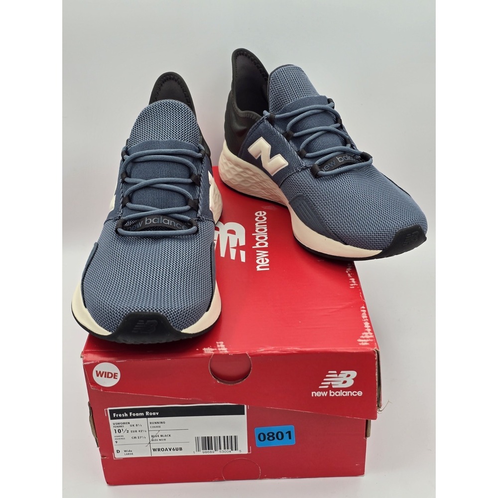 Blue/Black 10.5 Wide Women's New Balance Fresh Foam Roav V1 Running Shoes